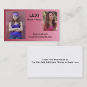 Fotokaarten voor Actor Visitekaartjes (Voorkant / Achterkant)