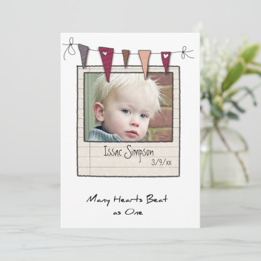 fotokaarten voor adoptieaankondigingen aankondiging (Staand voorkant)