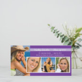 Fotokaarten voor afstuderen Aankondiging | PAARS (Staand voorkant)