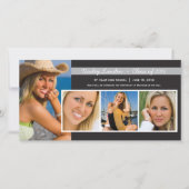 Fotokaarten voor afstuderen Aankondiging | Zwart (Voorkant)