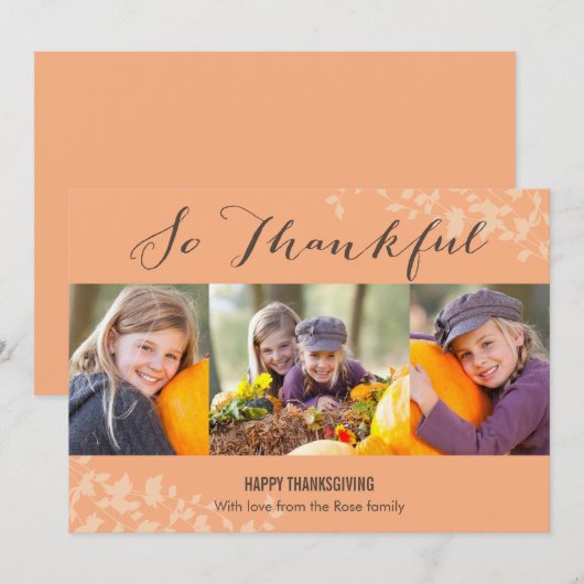 Fotokaarten voor dankbare Thanksgiving Feestdagenkaart (Voorkant / Achterkant)