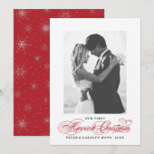 Fotokaarten voor eerste getrouwde kerstPas getrouw Feestdagenkaart (Voorkant / Achterkant)