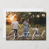 Fotokaarten voor Grateful Script Thanksgiving Feestdagenkaart (Voorkant)