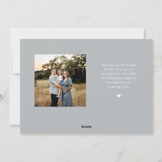 Fotokaarten voor Grateful Script Thanksgiving Feestdagenkaart (Achterkant)