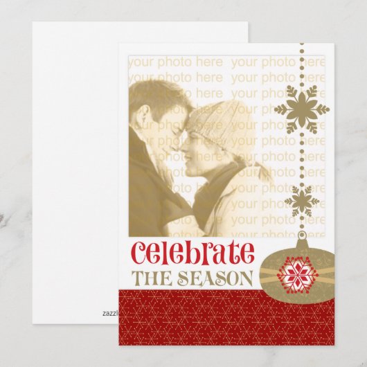 Fotokaarten voor hedendaagse Kerstmis, 5 x 7 Feestdagenkaart (Voorkant / Achterkant)