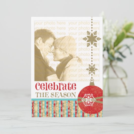 Fotokaarten voor hedendaagse Kerstmis, 5 x 7 Feestdagenkaart (Staand voorkant)