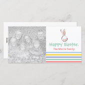 Fotokaarten voor paasbunny Stripes Feestdagenkaart (Voorkant / Achterkant)