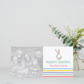 Fotokaarten voor paasbunny Stripes Feestdagenkaart (Staand voorkant)