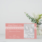 Fotokaarten voor roze Valentijn Feestdagenkaart (Staand voorkant)