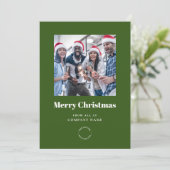 Fotokalender 2024 Bedrijf Logo QR Green Xmas Feestdagenkaart (Staand voorkant)