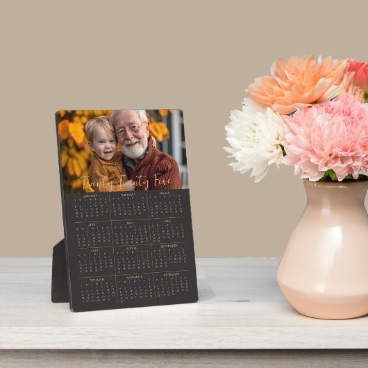 Fotokalender 2025 met standaard volledig jaar zwar fotoplaat