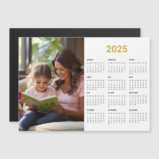 Fotokalender 2025 | Voljaar gouden magnetische Kaa (Voorkant / Achterkant)