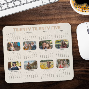 Fotokalender 2025 Volledig jaar Beige Mousepad Muismat