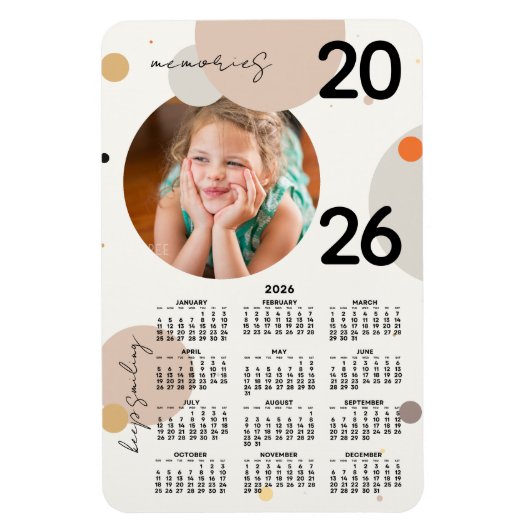 Fotokalender 2026 Blijf Glimlachen Flexibele Magne Magneet (Verticaal)