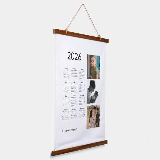 Fotokalender 2026 hangend wandkleed (Gebogen)