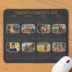 Fotokalender 2026 Volledig jaar Black Mousepad Muismat