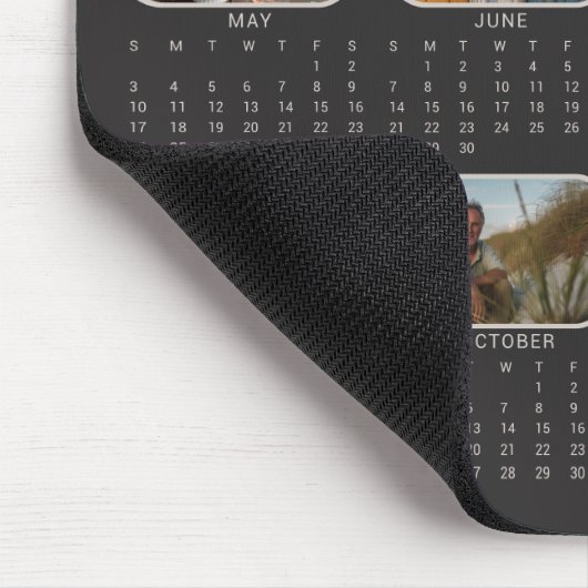 Fotokalender 2026 Volledig jaar Black Mousepad Muismat (Hoek)