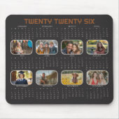 Fotokalender 2026 Volledig jaar Black Mousepad Muismat (Voorkant)