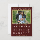 Fotokalender Auburn & Gold Weddenschap Bewaar onze Kaart (Voorkant)