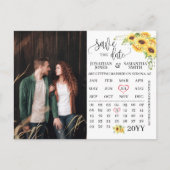 Fotokalender behalve de datum waarop zonnebloemen briefkaart (Voorkant)