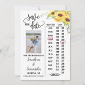 Fotokalender behalve de datum waarop zonnebloemen kaart (Voorkant)