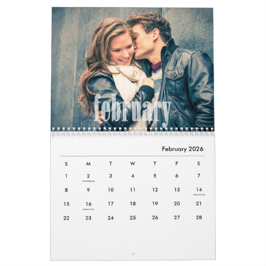 Fotokalender, bewerkbare kalender (Feb 2026)