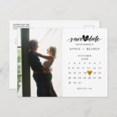 Fotokalender Elegant Gold Heart Save the Date Aankondigingskaart (Voorkant / Achterkant)