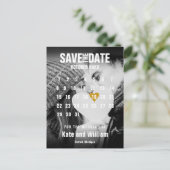 Fotokalender Gold Hearts Confetti Bewaar de datum Aankondigingskaart (Staand voorkant)