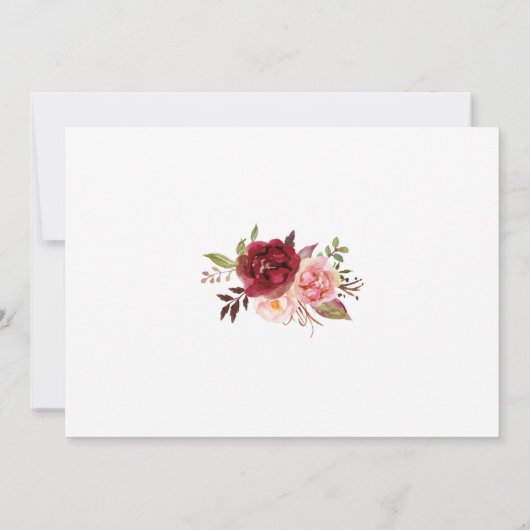 Fotokalender met datum marsala bruiloft kaart (Achterkant)