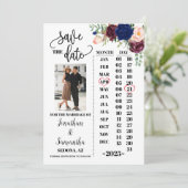 Fotokalender met de date marvy burgundy bruiloft kaart (Staand voorkant)