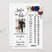 Fotokalender met de date marvy burgundy bruiloft kaart (Voorkant / Achterkant)