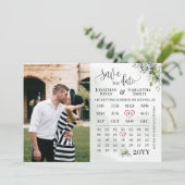 Fotokalender met de datum Eucalyptusgroen Kaart (Staand voorkant)