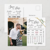 Fotokalender met de Griekse trouwdag Briefkaart (Voorkant / Achterkant)