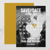 Fotokalender Modern Goud Hart Bewaar de Datum Kaart (Voorkant / Achterkant)