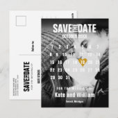 Fotokalender Modern Goud Hart Sla de datum op Briefkaart (Voorkant / Achterkant)