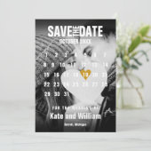 Fotokalender Modern Goud Hart Sla de datum op Kaart (Staand voorkant)