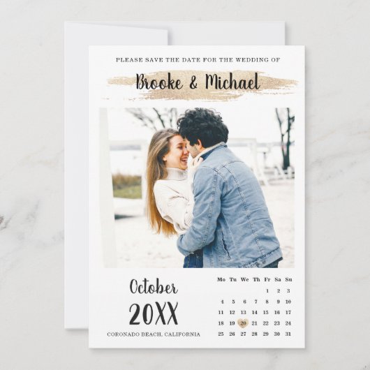 Fotokalender Save the date kaart (Voorkant)