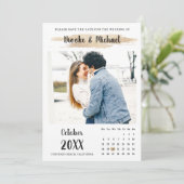 Fotokalender Save the date kaart (Staand voorkant)