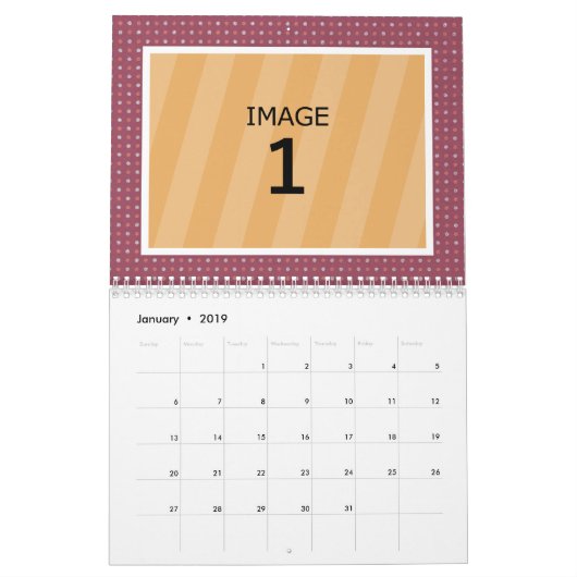 Fotokalender Sjabloon Custom Family Afbeelding Kalender (Jan 2019)