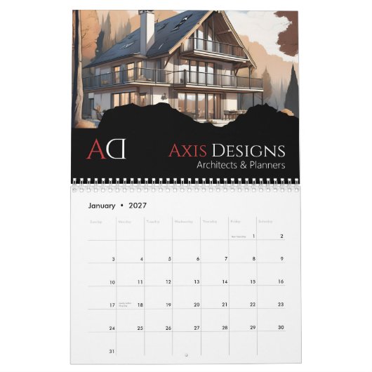 Fotokalender van architect | Blauwdrukontwerp Kalender (Jan 2027)