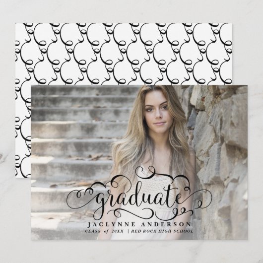 Fotokalligrafie Afstuderen Aankondiging (Voorkant / Achterkant)