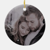 Fotokalligrafie, eerste kerstgehuwd keramisch ornament (Achterkant)