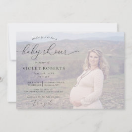Fotokalligrafie Girl Baby shower Invitation Kaart