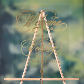 Fotokalligrafie met gouden bruiloft welkom acryl bord (Neutraal)