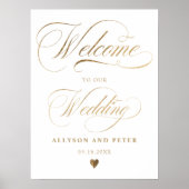 Fotokalligrafie met gouden bruiloft welkom poster (Voorkant)