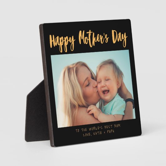 Fotokalligrafie Moederdag Gift Black Fotoplaat (Voorkant)