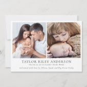 Fotokalligrafie Naam geboorte Stats New Baby Aankondiging (Achterkant)