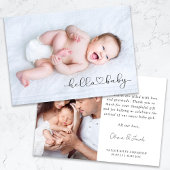Fotokalligrafie Naam geboorte Stats New Baby Bedankkaart