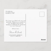 Fotokalligrafie Naam geboorte Stats New Baby Dank Briefkaart (Achterkant)