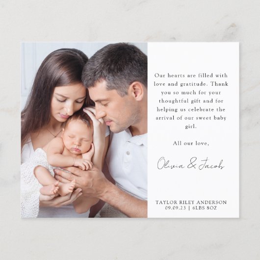 Fotokalligrafie Naam geboorteaankondiging Flyer (Achterkant)